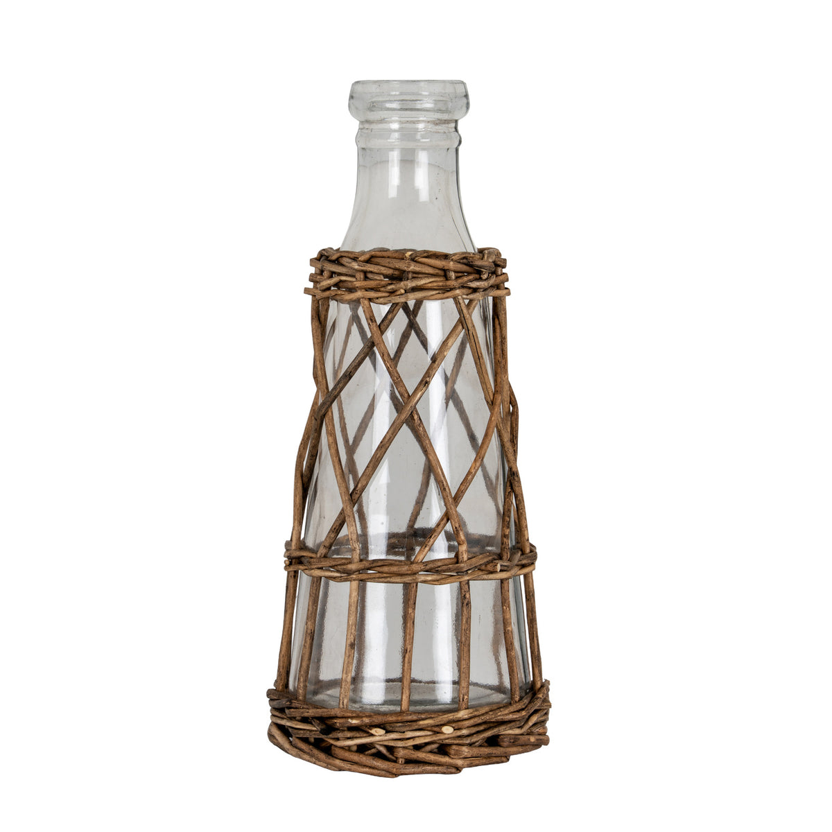 Briar Collection Medium Glass And Wicker Bottle Carafe by Hill Interiors