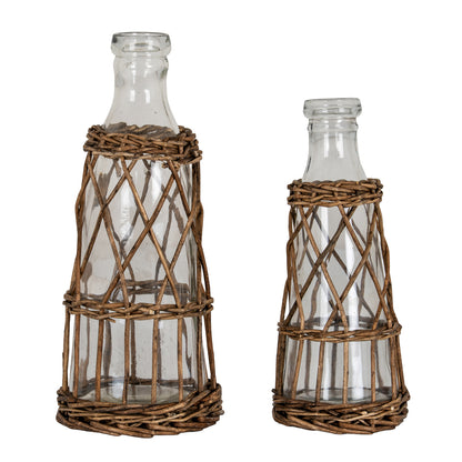 Briar Collection Small Glass And Wicker Bottle Carafe by Hill Interiors - image 2