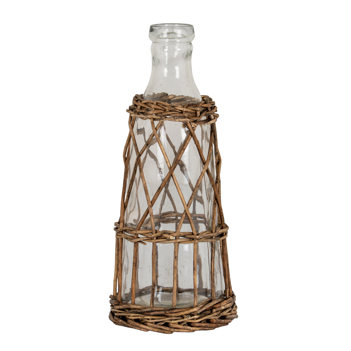 Briar Collection Small Glass And Wicker Bottle Carafe by Hill Interiors