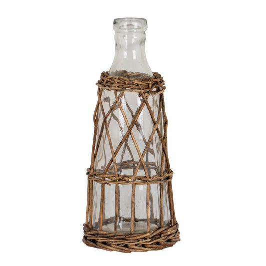 Briar Collection Small Glass And Wicker Bottle Carafe by Hill Interiors