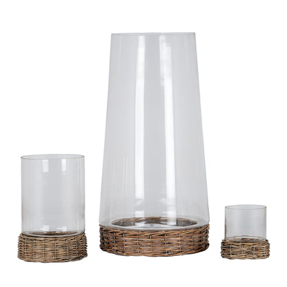 Briar Collection Hurricane Lantern With Wicker Tray by Hill Interiors - image 2