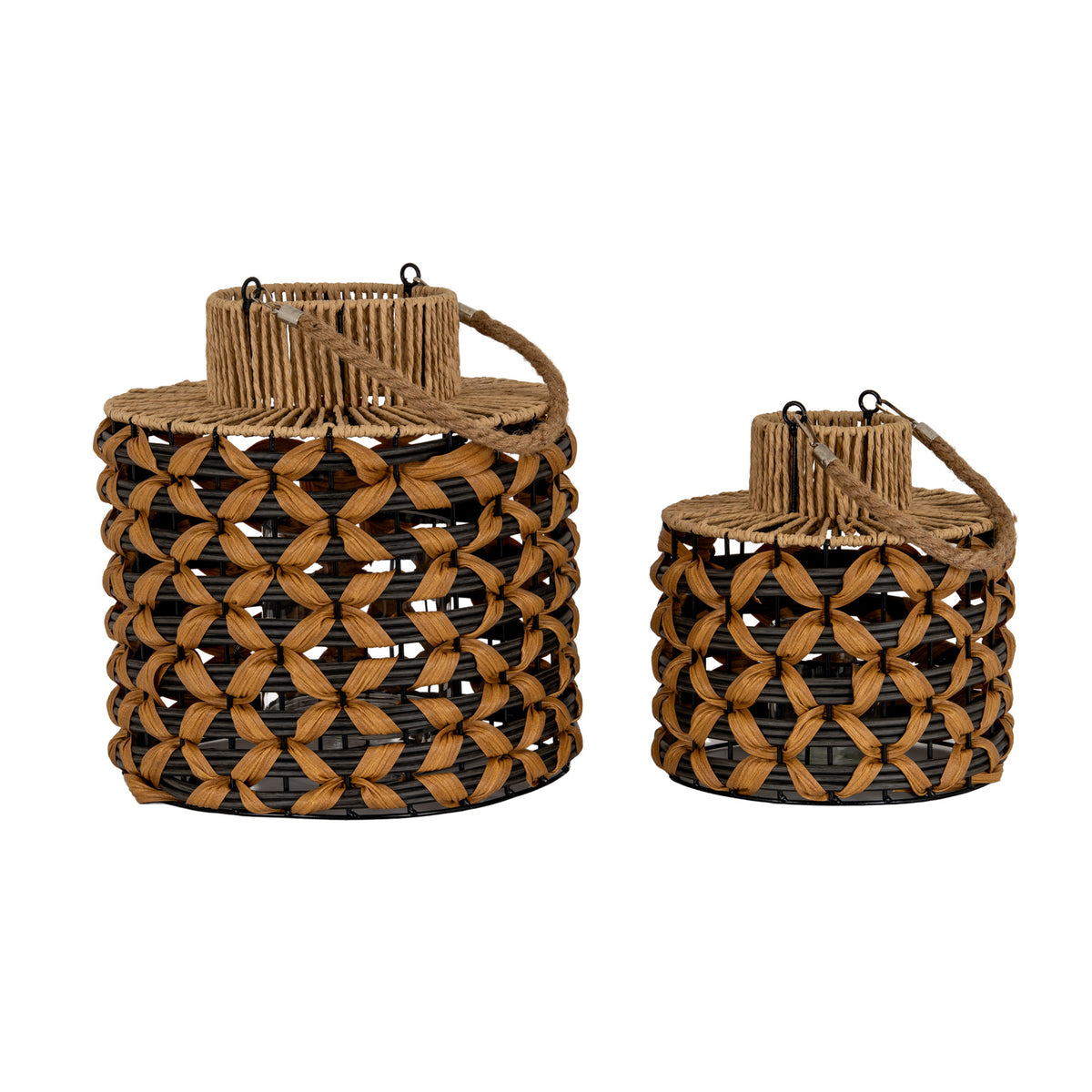 Large Woven Wicker Lantern With Jute Handle by Hill Interiors - image 2