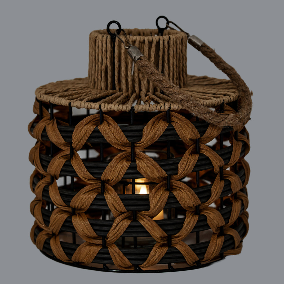 Woven Wicker Lantern With Jute Handle by Hill Interiors - image 3