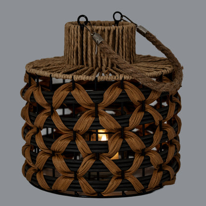 Woven Wicker Lantern With Jute Handle by Hill Interiors - image 3