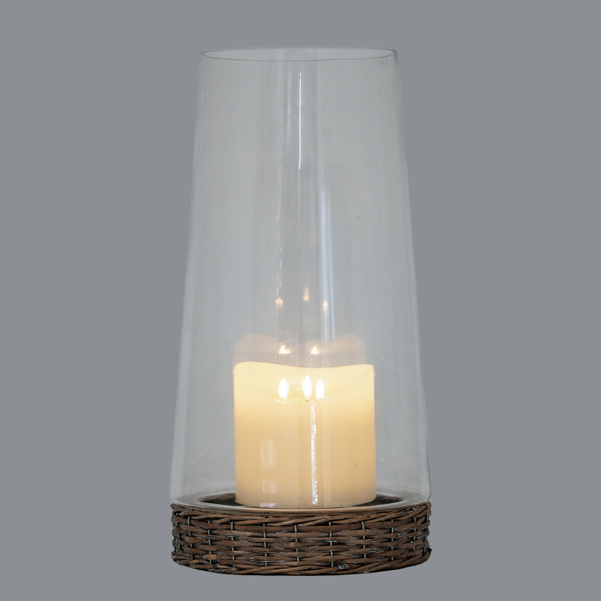 Briar Collection Large Hurricane Lantern With Wicker Tray by Hill Interiors - image 3