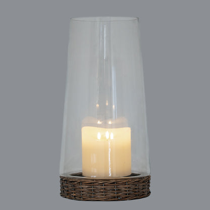 Briar Collection Large Hurricane Lantern With Wicker Tray by Hill Interiors - image 3