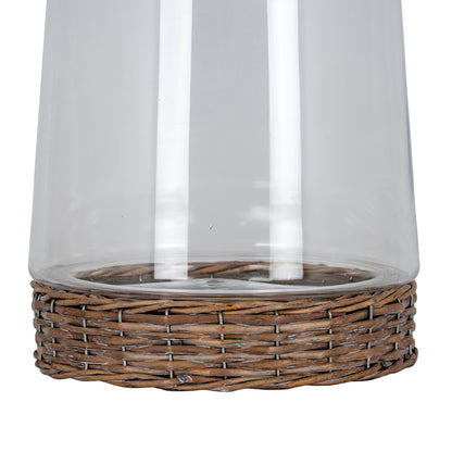 Briar Collection Large Hurricane Lantern With Wicker Tray by Hill Interiors - image 4