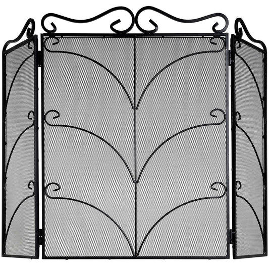 Heavy Large Black Ornate Fire Screen by Hill Interiors