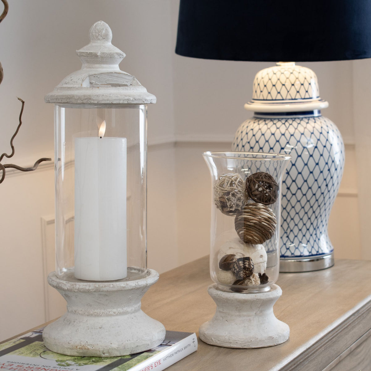 Stone Based Hurricane Lantern by Hill Interiors - image 3