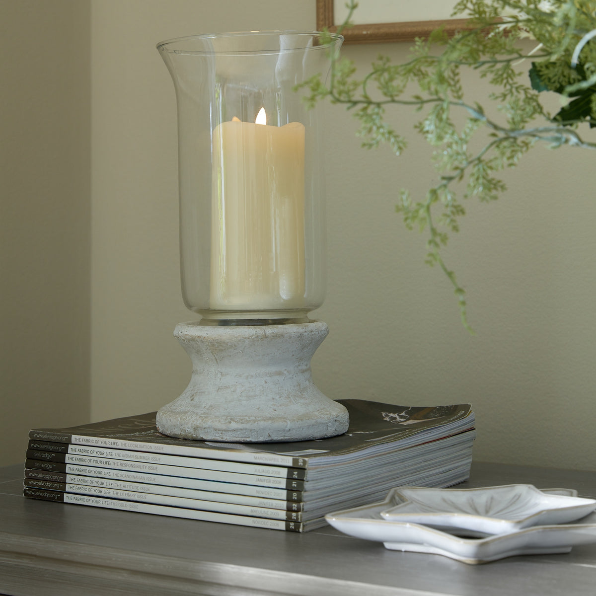 Stone Based Hurricane Lantern by Hill Interiors - image 4